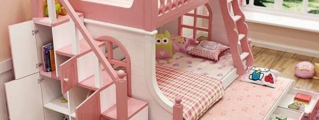 Phòng ngủ giường tầng cho bé gái giá rẻ