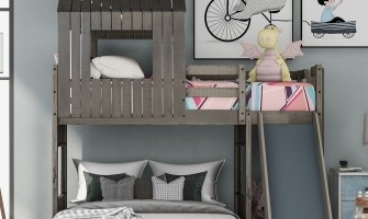 Giường tầng cho bé gỗ thông tự nhiên rẻ đẹp