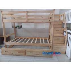 Giường 3 Tầng trẻ em GT 165 gỗ Thông Màu Tự Nhiên