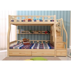 Mẫu Giường Tầng Gỗ OBA Cao Cấp - Màu Gỗ Tự Nhiên