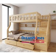 Mẫu Giường Tầng Gỗ OBA Cao Cấp - Màu Gỗ Tự Nhiên