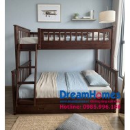 Giường tầng cho bé 1m2 GT 118 thang đổi chiều - Màu Nâu