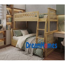 Giường tầng gỗ 1m2 thang đổi chiều GT 118 - Màu Tự Nhiên