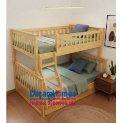 Giường Tầng GT1412 1m4-1m2 cho bé -  Màu Tự Nhiên