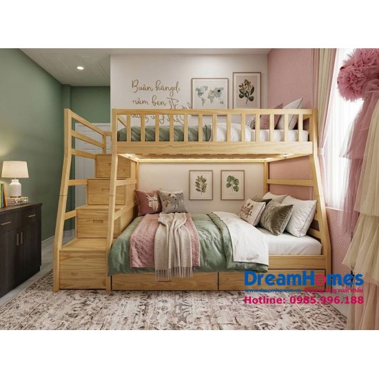 Giường Tầng Trẻ Em GT 192 1m4-1m2 Màu Tự Nhiên Giường Tầng Trẻ Em GT 192 1m4-1m2 Màu Tự Nhiên