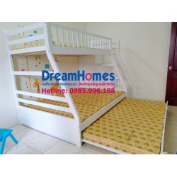 Giường 3 Tầng Giá Rẻ GT 192 Màu Trắng