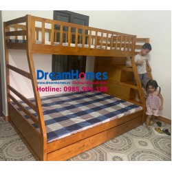 Giường Tầng Trẻ Em GT 192 Xuất Khẩu EU Màu Gỗ
