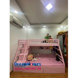  Giường Tầng Trẻ Em GT 192 Xuất Khẩu EU Màu Hồng