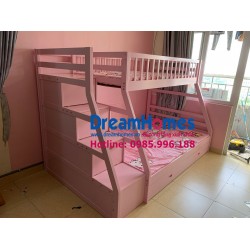  Giường Tầng Trẻ Em GT 192 Xuất Khẩu EU Màu Hồng