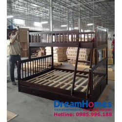 Giường Tầng 1m6 -1m2 xuất Mỹ cho bé màu Nâu