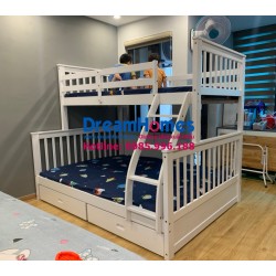 Giường 2 Tầng Gỗ Thông Xuất Khẩu EU GT 228 Màu Trắng