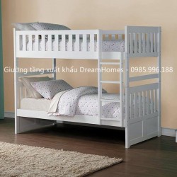 Giường Tầng Cho Bé 1m2 Gỗ Tự Nhiên GT 013 EU – Màu Trắng