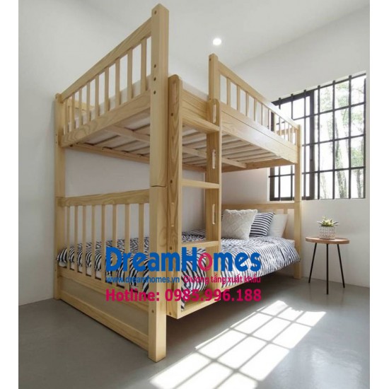 Giường tầng trẻ em 1m2x2m GT1212 - Màu tự nhiên
