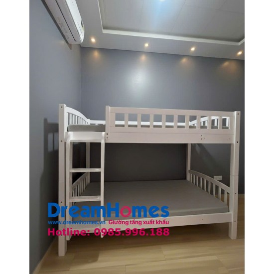 Giường Tầng 1m Cho Bé Xuất Khẩu Giá Rẻ GT 125 - Màu Trắng