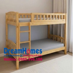 Giường Tầng Gỗ Thông xuất khẩu GT 125 - Màu Tự Nhiên