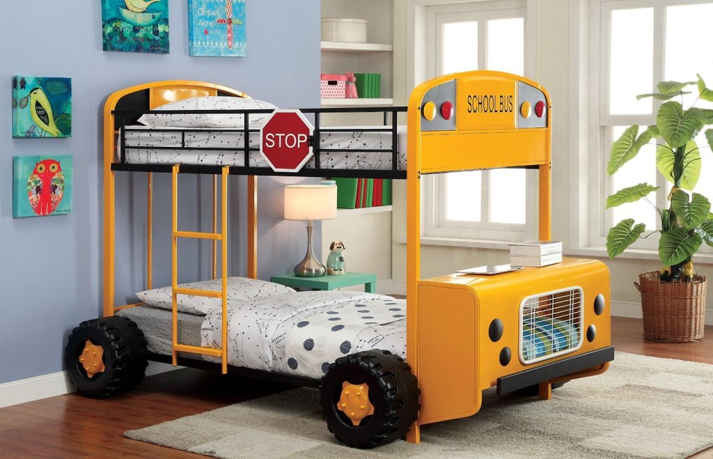 giường tầng cho trẻ em với kiểu dáng ô tô