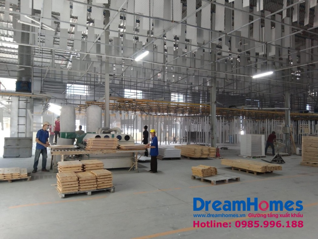 nhà máy sản xuất giường tầng trẻ em gỗ thông xuất khẩu