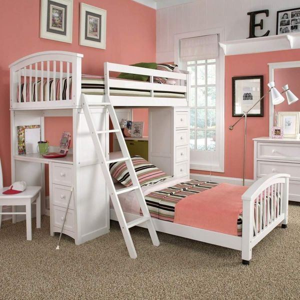 giường tầng trẻ em bằng gỗ chữ L
