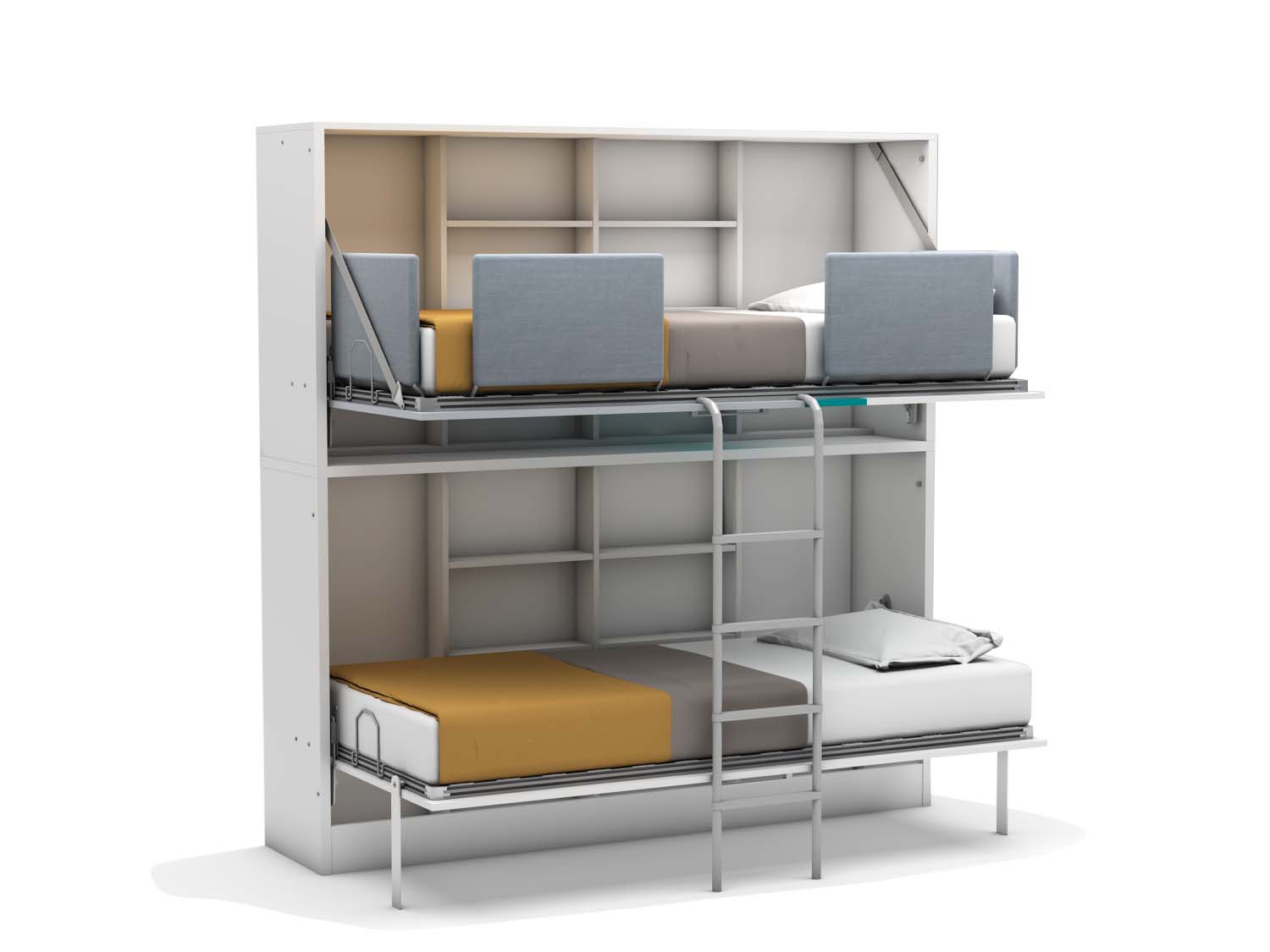 giường thông minh 2 tầng cho không gian hiện đại