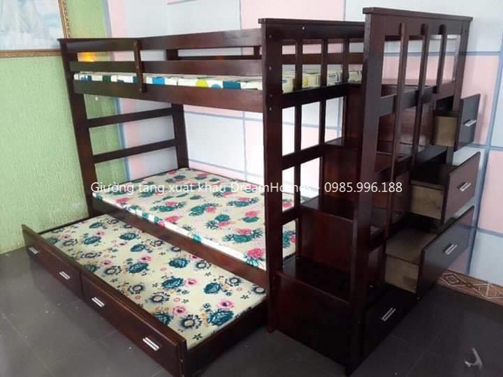 giường tầng gỗ thông cho bé acme cầu thang hộp tại hà nội