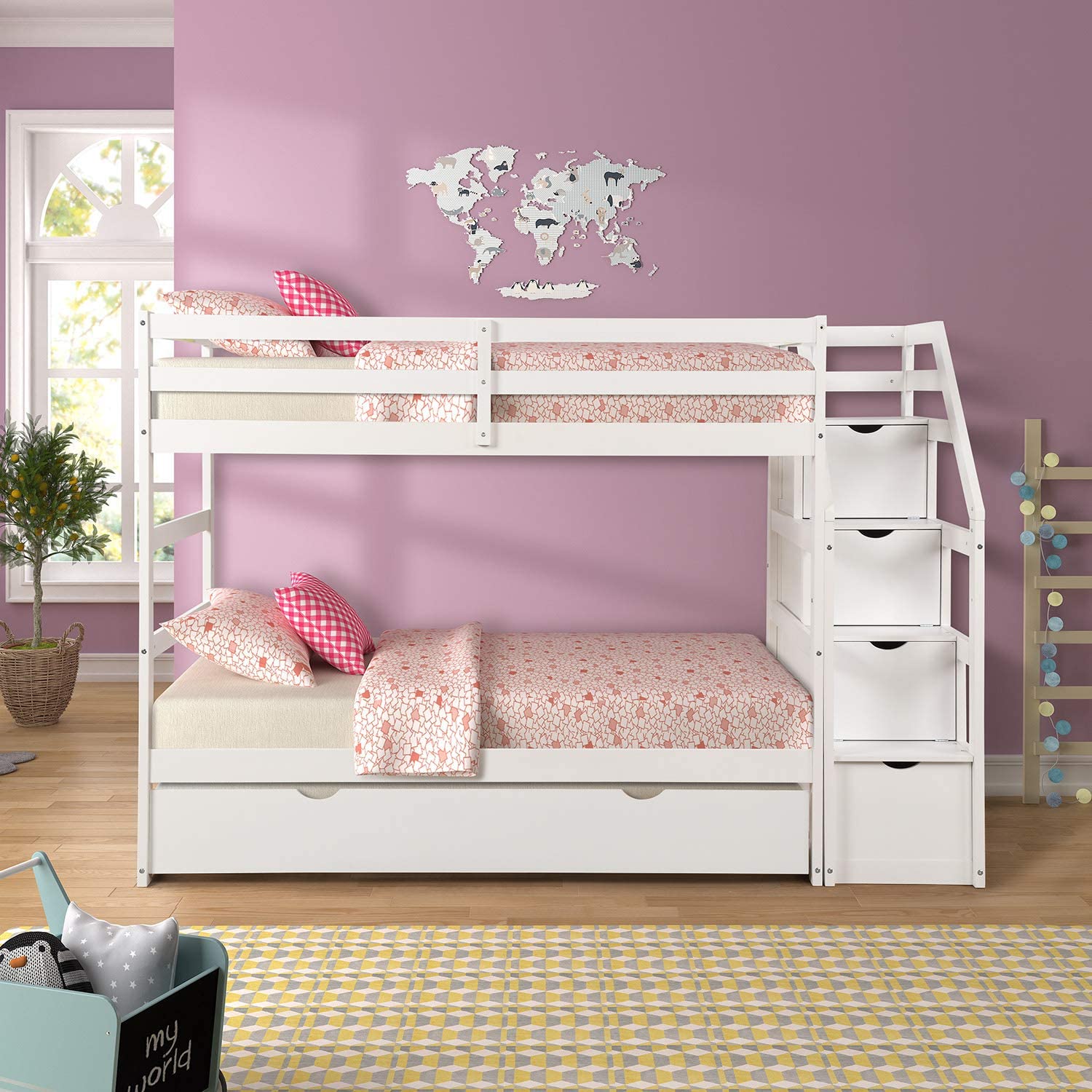 Mua giường tầng tại Chương Mỹ với mẫu giường tầng GT 165 – sản phẩm thông minh 3 tầng kèm ngăn kéo tiện ích