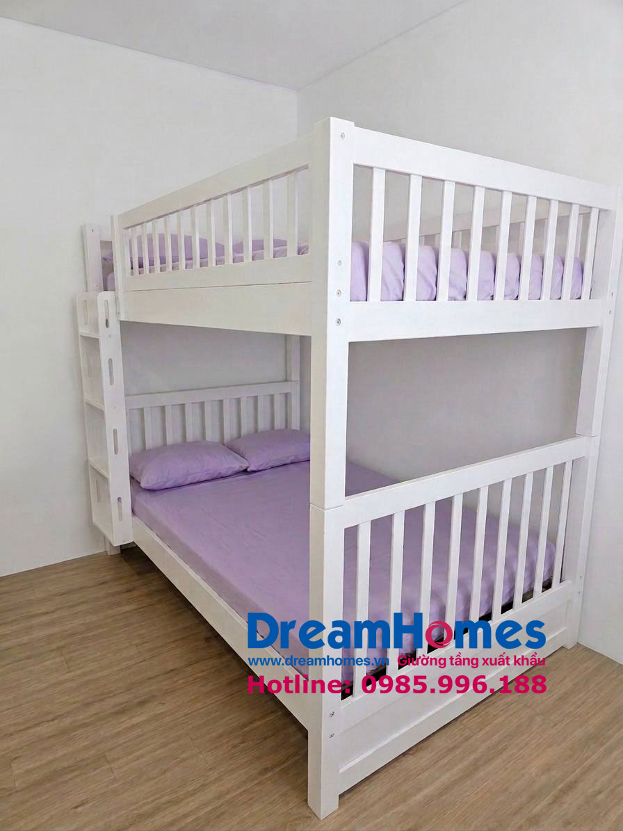 Giường Tầng gỗ thông 1m2x2m gỗ tự nhiên GT1212 màu trắng Giường Tầng gỗ thông 1m2x2m gỗ tự nhiên GT1212 màu trắng