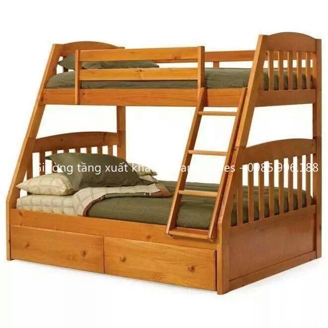 giường tầng gỗ thông cho bé