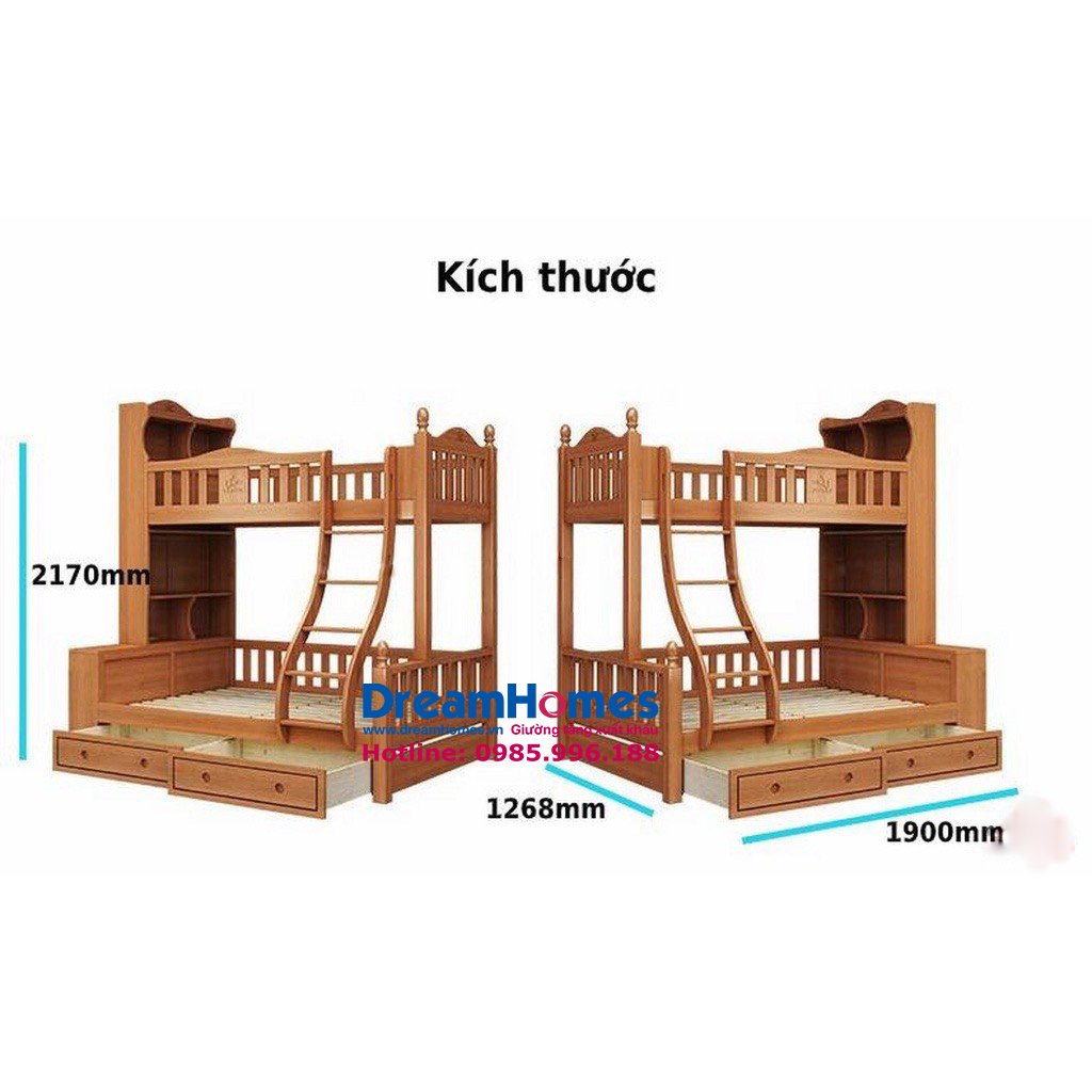 giường tầng kệ sách giá sách gỗ sồi chắc chắn, chất lượng cao