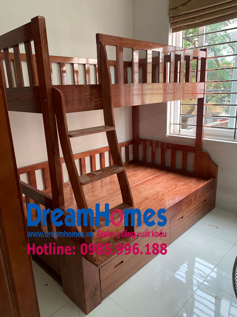 giường 2 tầng chất liệu gỗ Xoan Đào cho bé