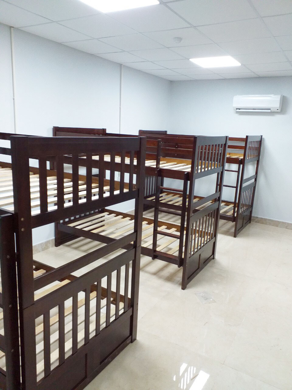 giường tầng xuất khẩu gỗ thông giá rẻ cầu thang treo cho bé tại hà đông hà nội
