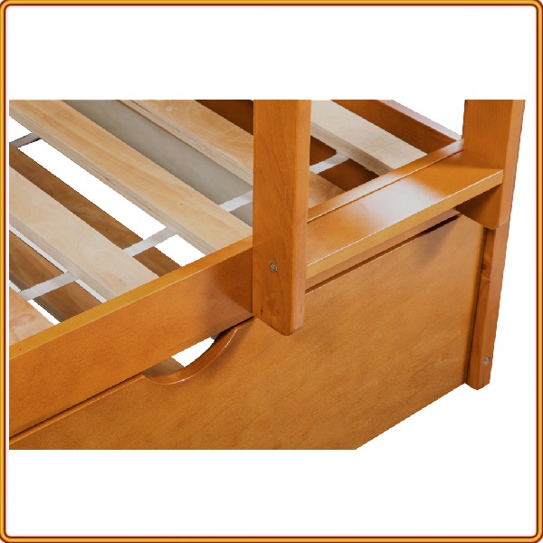 thang giường tầng 1m2 x 2m cho trẻ em gỗ thông GT 013 màu vàng gỗ xuất khẩu thiết kế tinh sảo