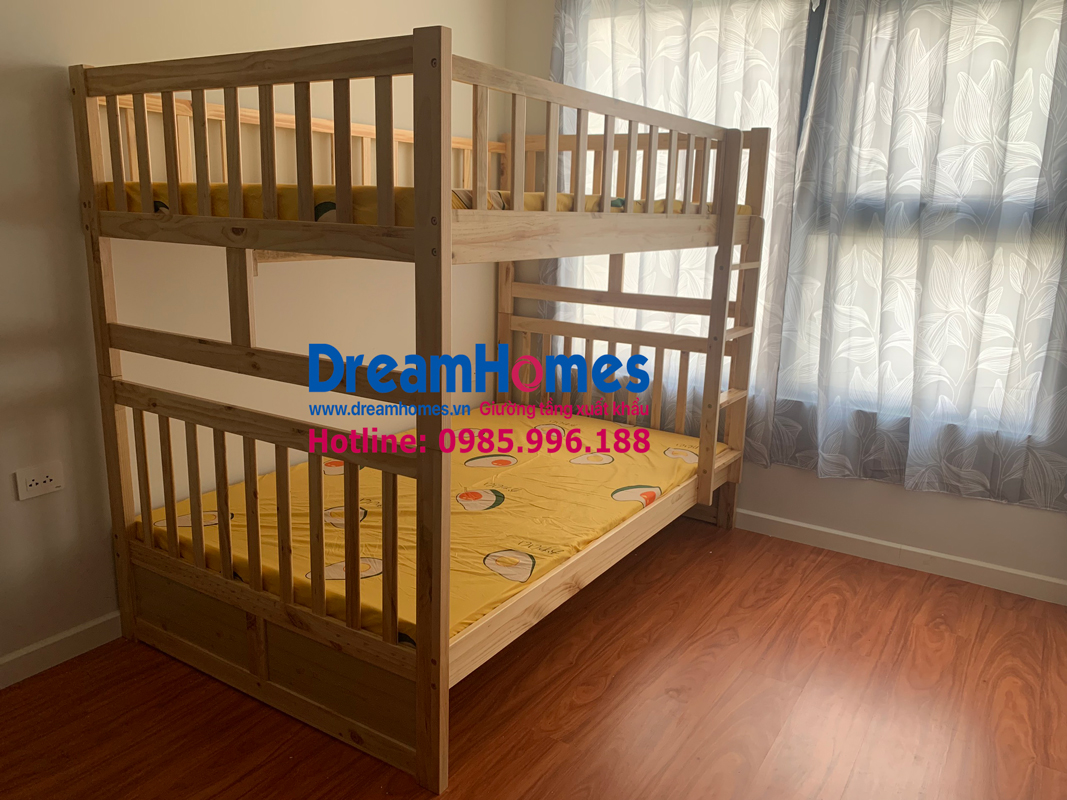 giường tầng trẻ em 1m2x2m GT013 xuất khẩu gỗ tự nhiên