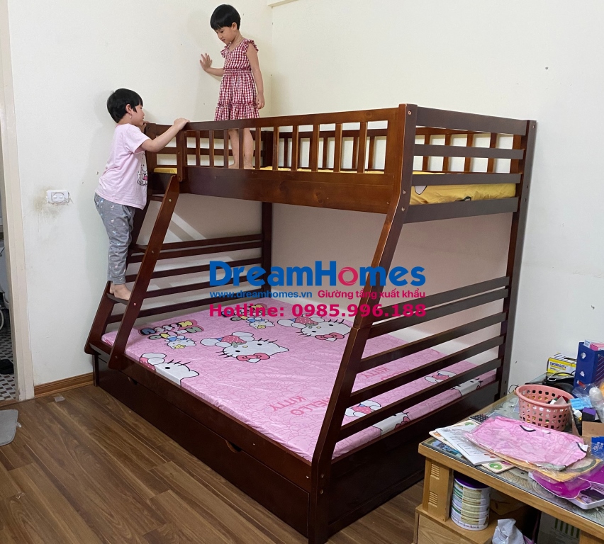 Giường tầng gỗ giá rẻ trẻ em